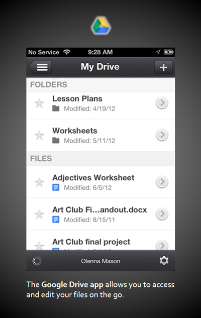 Screenshot of the Google Drive App
