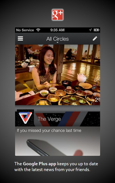 Screenshot of the Google Plus App
