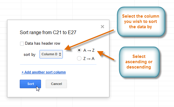 Screenshot of Google Spreadsheets