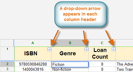 Screenshot of Google Spreadsheets