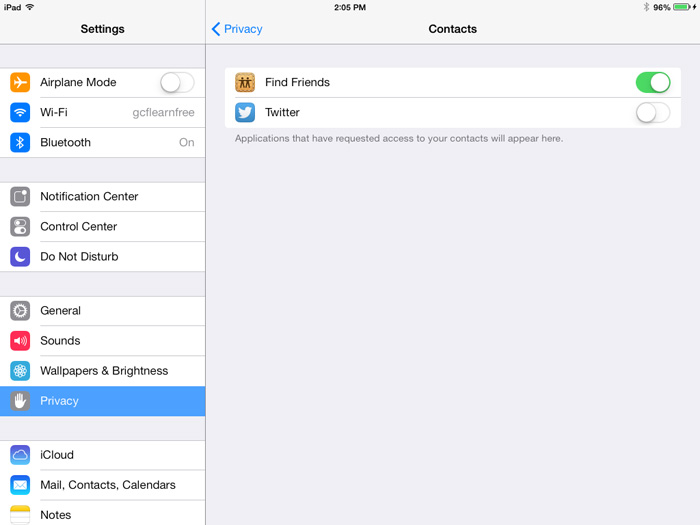 Screenshot of the iPad