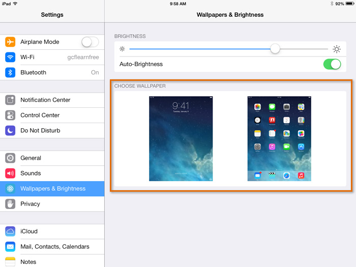 Screenshot of the iPad