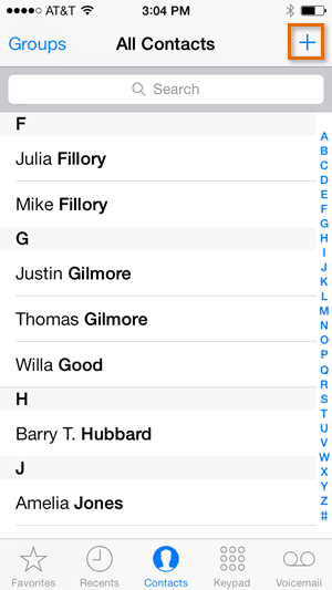 Screenshot of iPhone display
