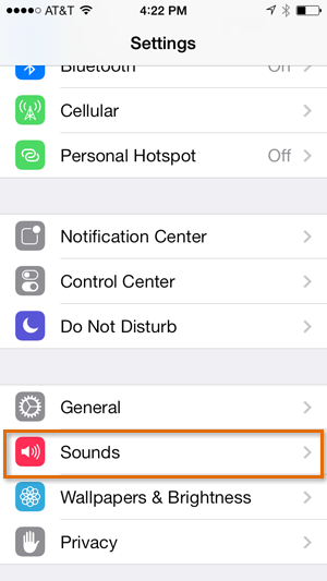 Screenshot of iPhone display