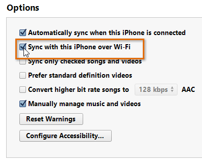 Screenshot of iTunes
