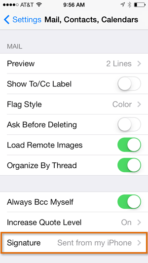 Screenshot of the iPhone