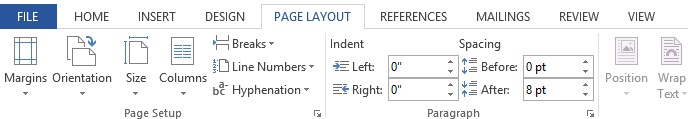 Screenshot of Microsoft Word