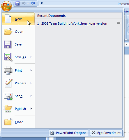 Microsoft Office Button New Option