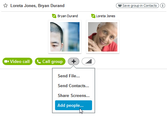 Screenshot of Skype