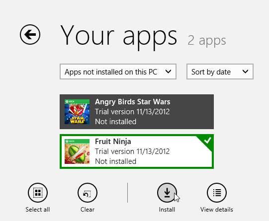 Screenshot of Windows 8