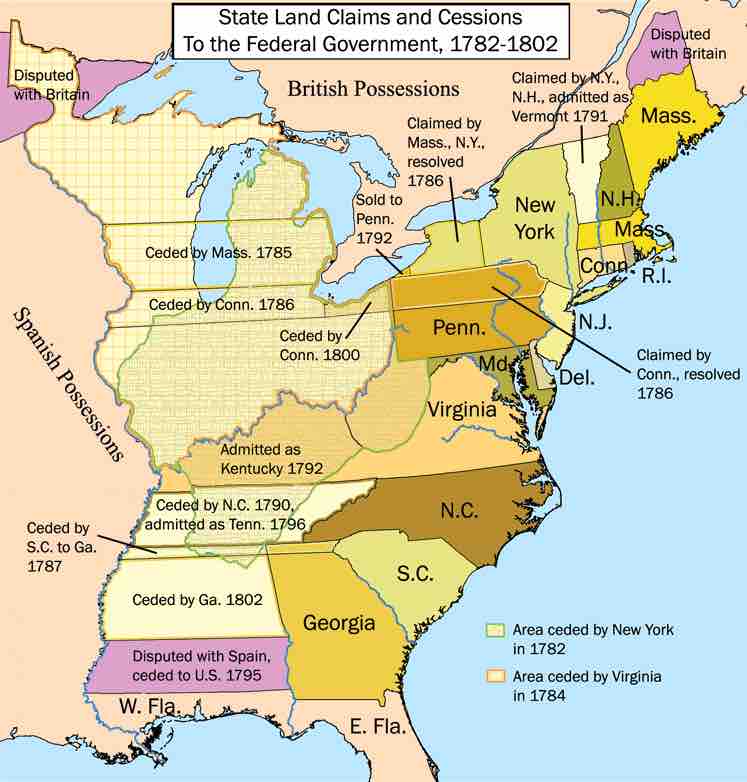 United States Land Claims and Cessions, 1782–1802