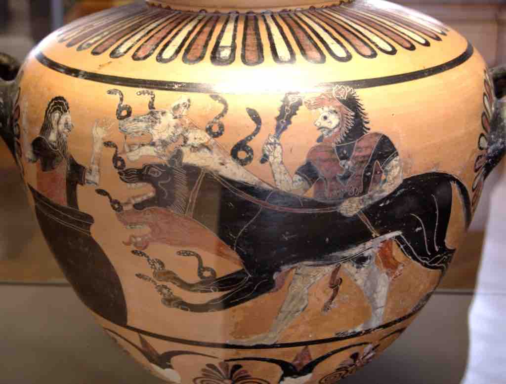 Hercules and Cerberus.