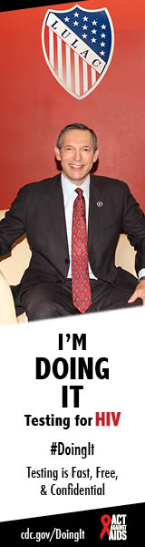 Doing It banner. A man sitting in a chair in front of a red wall. I’m Doing It. Testing for HIV. Testing is Fast, Free & Confidential. cdc.gov/DoingIt #DoingIt Act Against AIDS