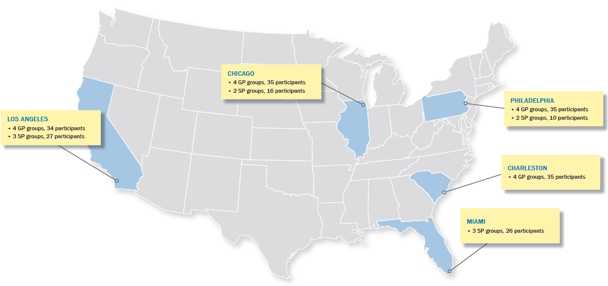 Map of the United States with California, Florida, Illinois, Pennsylvania, and South Carolina highlighted.