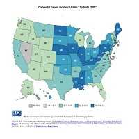 Colorectal Cancer Incidence Rates, by State, 2007