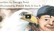 drawing of an eagle and a child