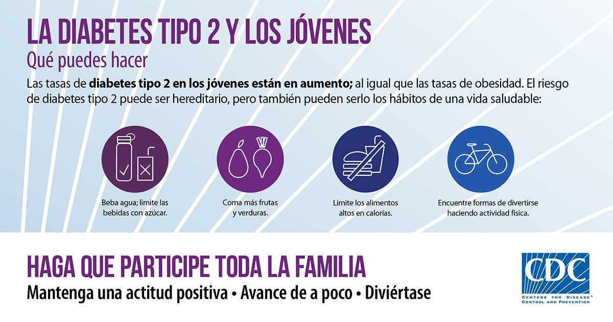 La diabetes tipo 2 y los jóvenes: Qué puede hacer infografia