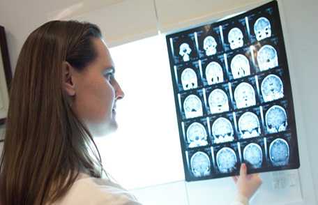 Doctor looking at MRI