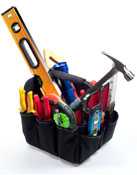 Image of a tool bag with various tools.
