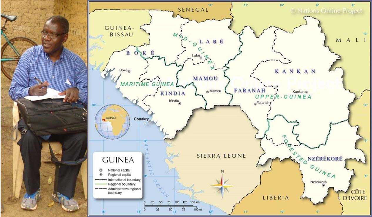 Joseph Rukelibuga in Guinea. Photo: CDC Rwanda.