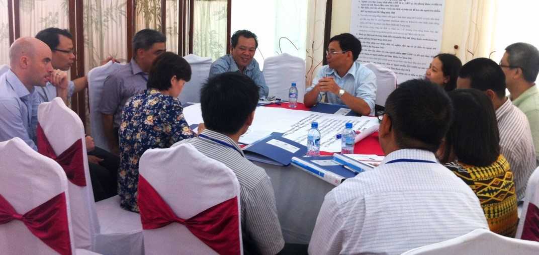 Focus group discusses current research activities and future priorities in HIV/AIDS leadership and management.