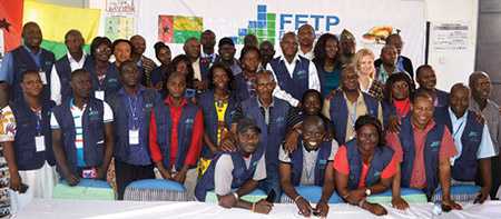 Teachers, trainees, and graduates of the Cohort 3 of the FETP Guinea-Bissau at the closing ceremony. (Photo courtesy: Aissa Vaz)