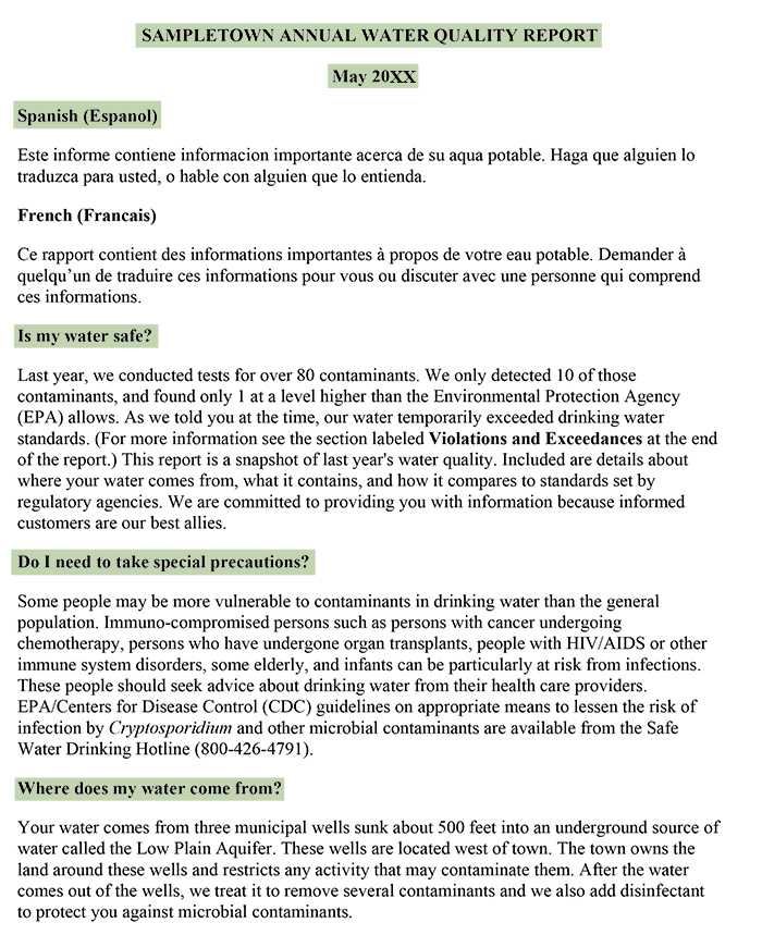 Sample CCR Document - Introduction, Precautions, Sources