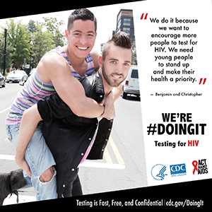 Benjamin and Christopher stating why they believe getting tested is important.