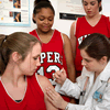 child being immunized