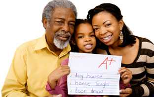 Parents excited about their child's school report