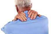Man rubbing his shoulders