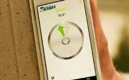 The NIOSH Ladder Safety App has a measurement tool to indicate when a ladder is set at the optimal angle. Photo by NIOSH.