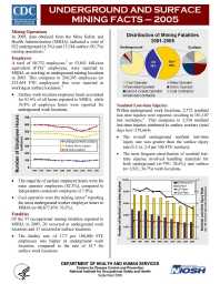 Image of publication Underground and Surface Mining Facts - 2005