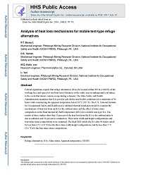 Cover image for Analysis of Heat Loss Mechanisms for Mobile Tent-Type Refuge Alternatives