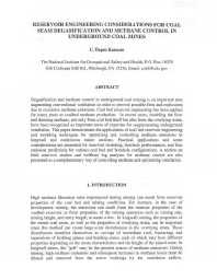 Image of publication Reservoir Engineering Considerations for Coal Seam Degasification and Methane Control in Underground Mines