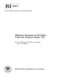 Image of publication Methane Contents of Oil Shale From the Piceance Basin, CO