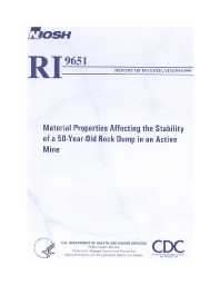 Image of publication Material Properties Affecting the Stability of a 50-Year-Old Rock Dump in an Active Mine
