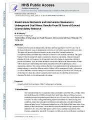 Cover page for Shale Failure Mechanics and Intervention Measures in Underground Coal Mines: Results From 50 Years of Ground Control Safety Research