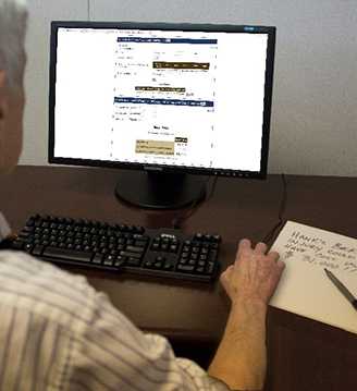 man at a computer