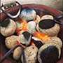 The photo depicts solid waste collected from households that’s treated, converted to charcoal briquettes, and sold.