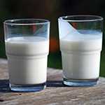 two glasses of raw milk