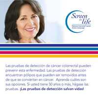 Las pruebas de detección de cáncer colorrectal pueden prevenir esta enfermedad. Las pruebas de detección encuentran pólipos que pueden ser removidos antes de que se conviertan en cáncer. Aprenda cuáles son sus opciones. Si usted tiene 50 años o más, hágase las pruebas. ¡Las pruebas de detección a partir de los 50 años salvan vidas!