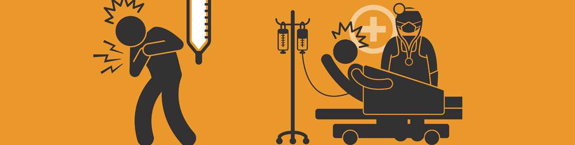 Ill patient exhibitings symptoms of Ebola (Infographic)