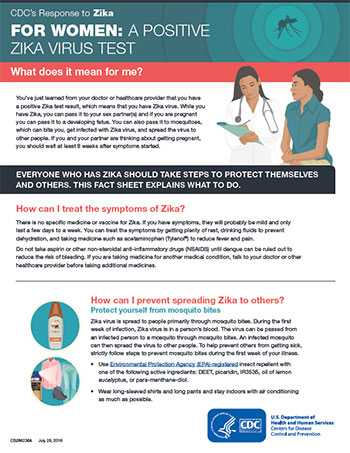 For Women: A postitive Zika virus test. What does it mean for me? inforgraphic thumbnail