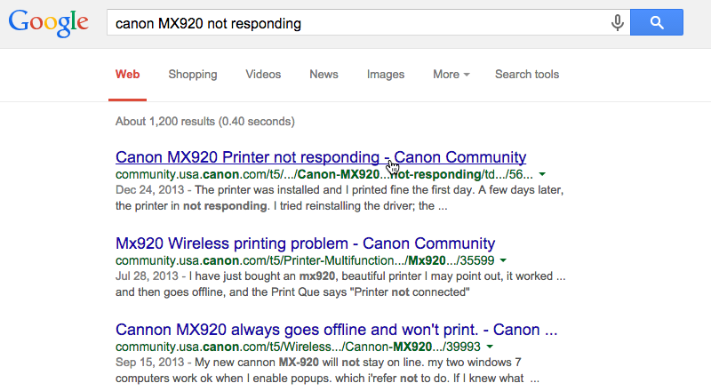 searching Google for a solution