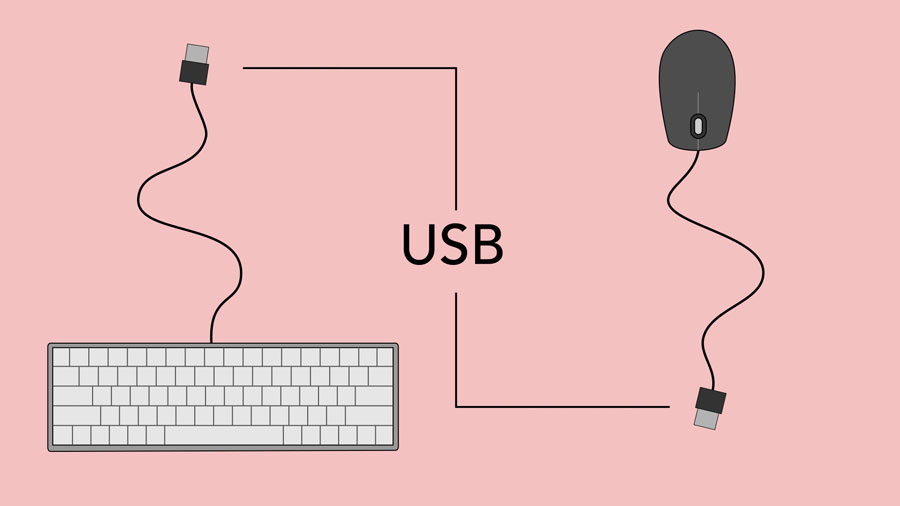 keyboard and mouse with USB cables keyboard and mouse with USB cables