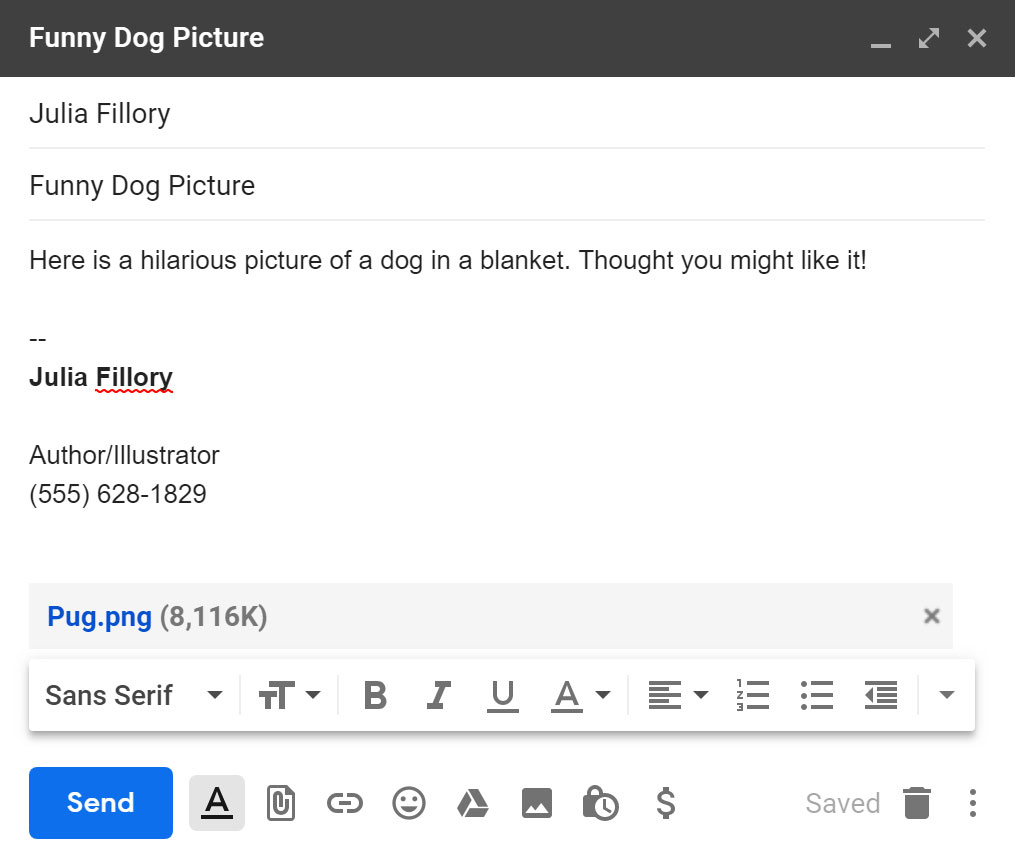 Example email Example email