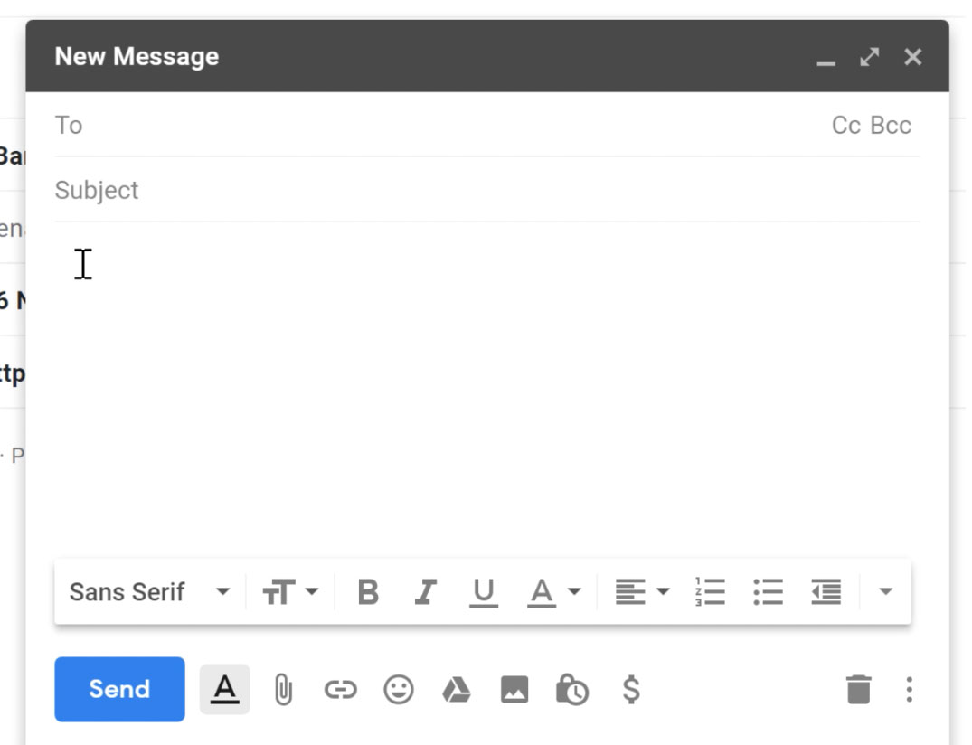 Composing an email Composing an email