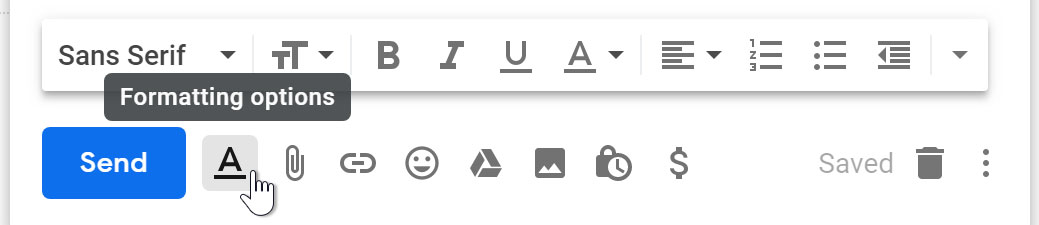 Formatting options Formatting options