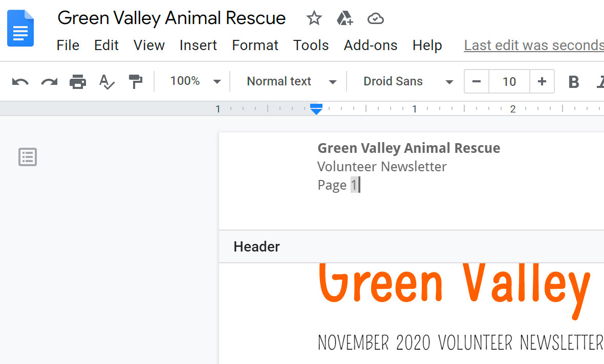page numbers appear in the header page numbers appear in the header